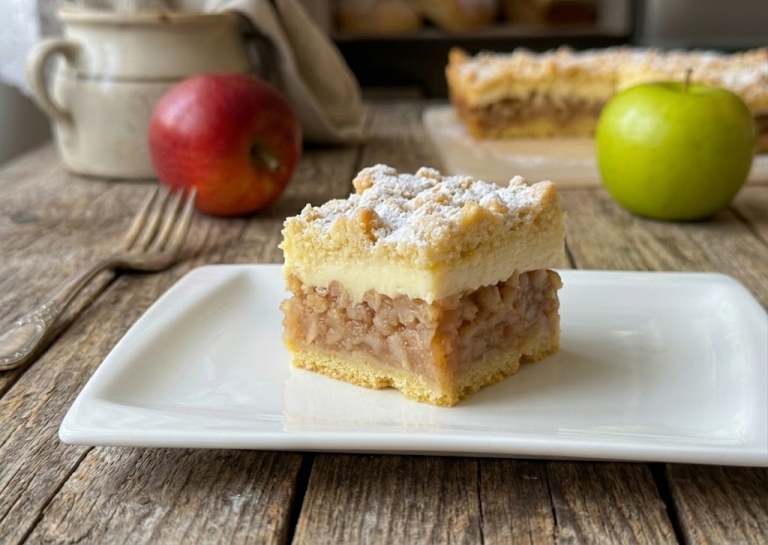 Krémes vaníliás reszelt almás pite